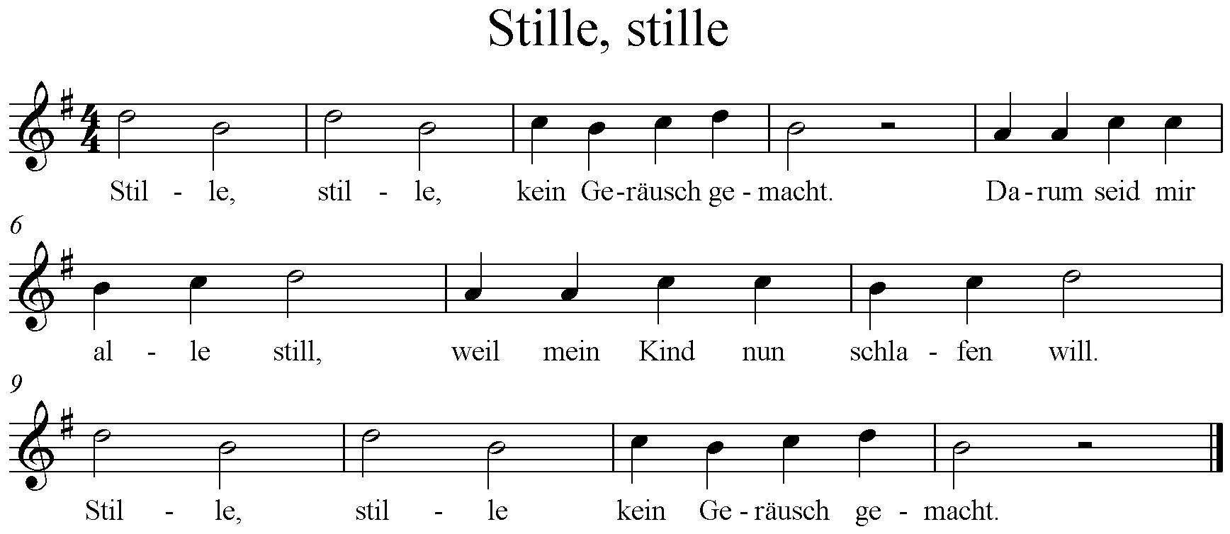 Noten Stille kein geräusch gemacht